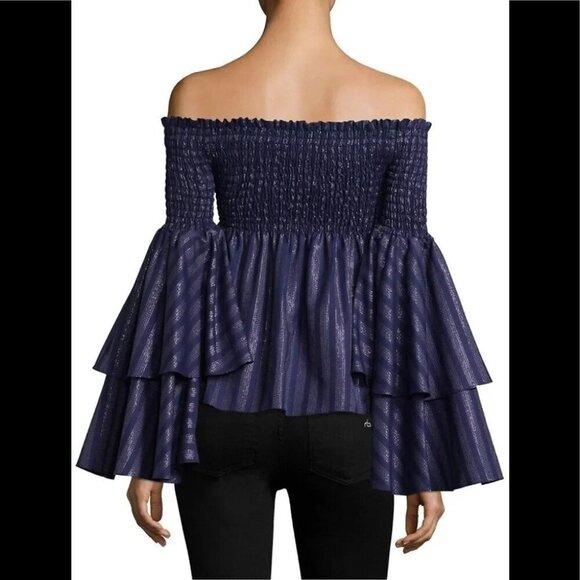 Caroline Constas     Appolonia Smocked Tiered Top SIZE XS - Picture 13 of 14